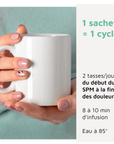 Détail des recommandations de préparation de L’Infusion Luneale, tisane bio et naturelle pour soulager les douleurs menstruelles. Infusion apaisante et relaxante, idéale pour le bien-être féminin pendant le cycle menstruel et pour lutter contre les douleurs de règles et le spm