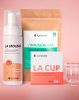 Pack Découverte Luneale - Cup menstruelle taille M + La Mousse nettoyant intime Bio + L'Infusion contre les douleurs de règles