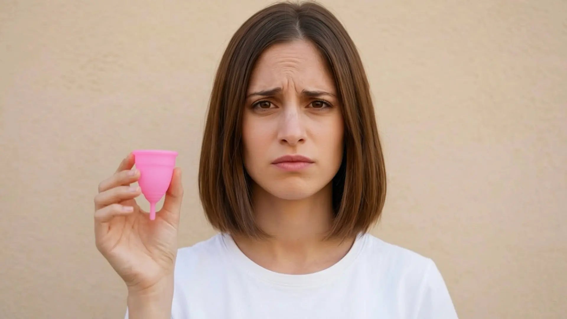 Comparaison entre une cup menstruelle classique à tige (source de douleur) et la Cup Luneale ergonomique sans tige (Moonpad)
