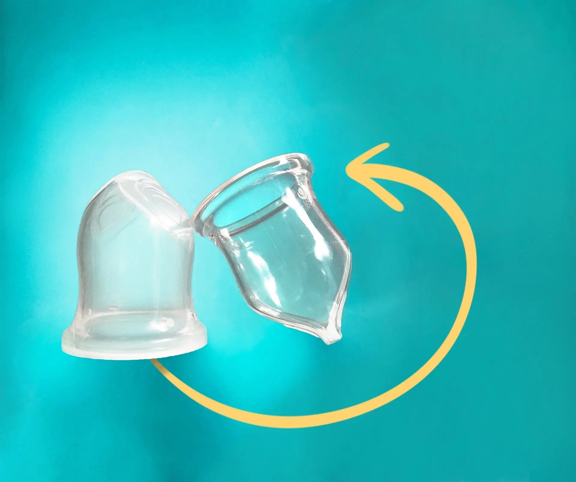 cup menstruelle qui a blanchi opaque solution