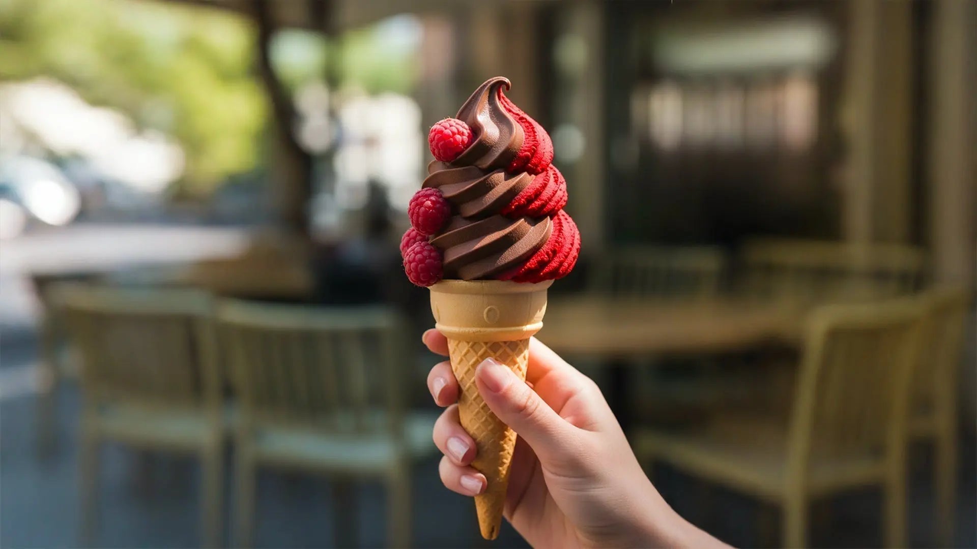 "Illustration humoristique des troubles digestifs pendant les règles : une glace chocolat-fraise symbolisant le mélange menstruations et diarrhée