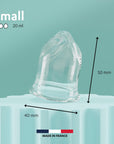 Caractéristiques de La Cup Luneale taille S : dimensions et contenance adaptées aux flux légers. Cup menstruelle française innovante, idéale pour les débutantes, le sport, et une protection périodique durable et confortable.
