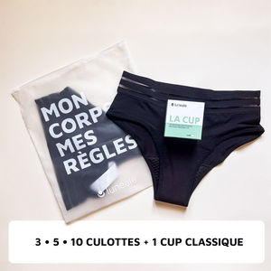 Pack Culottes et Cup menstruelle Luneale - fabriquées en France et BIO