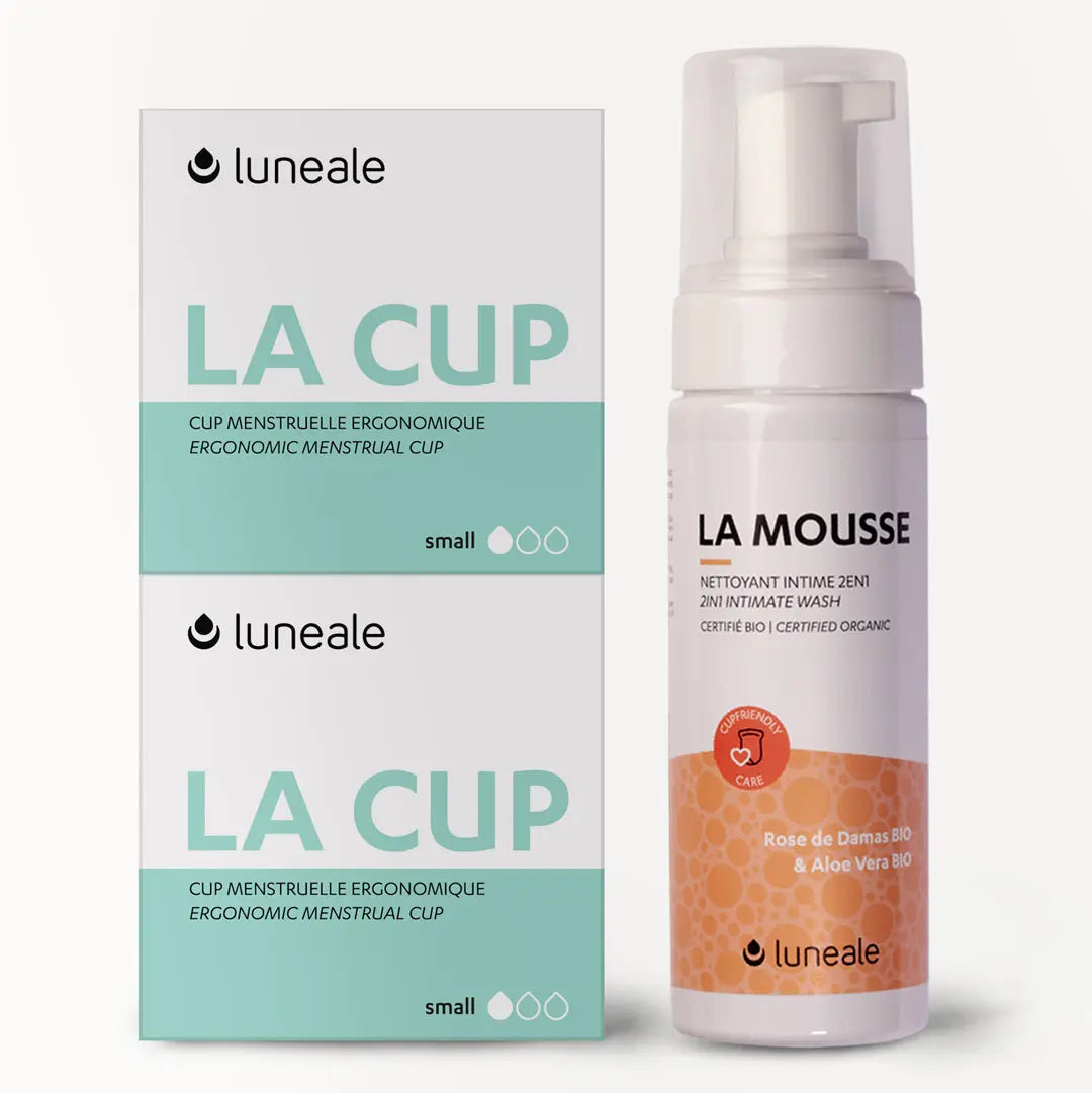 Pack Duo Luneale- 2 cups menstruelles S + La Mousse nettoyant intime BIO